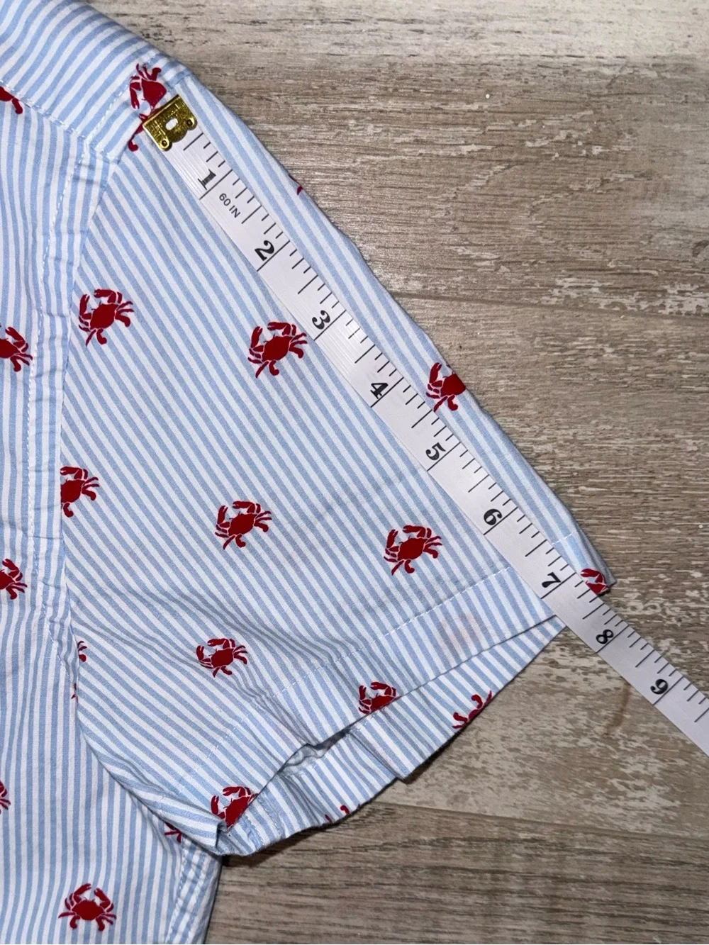 J.Crew Flex Washed Slim Fit Crab Print Button Down Shirt Coastal Nautical - Picture 10 of 10
